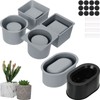 3 Pack Silicone Planter Molds for Concrete Square and Round