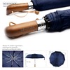 KELINTER® Wooden Handle Windproof Folding Umbrella with Auto Open and