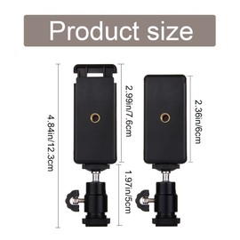 Cellphone Holder Clip Rotatable Cell Phone Tripod Mount Adapter Phone Holder with Tripod Ball Head for Most 5.5cm-8cm Width Smartphones (Screw Mount)