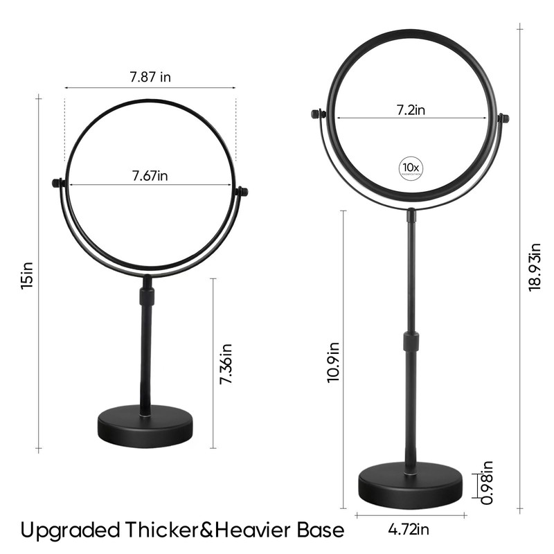 Nicesail 19 Inch Tall Makeup Mirror with 10X Magnification, 8