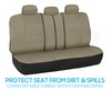 BDK PolyPro Car Seat Covers Full Set in Solid Beige,