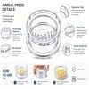2PCS Clear Garlic Crusher, Manual Garlic Crusher and Ginger Mincer