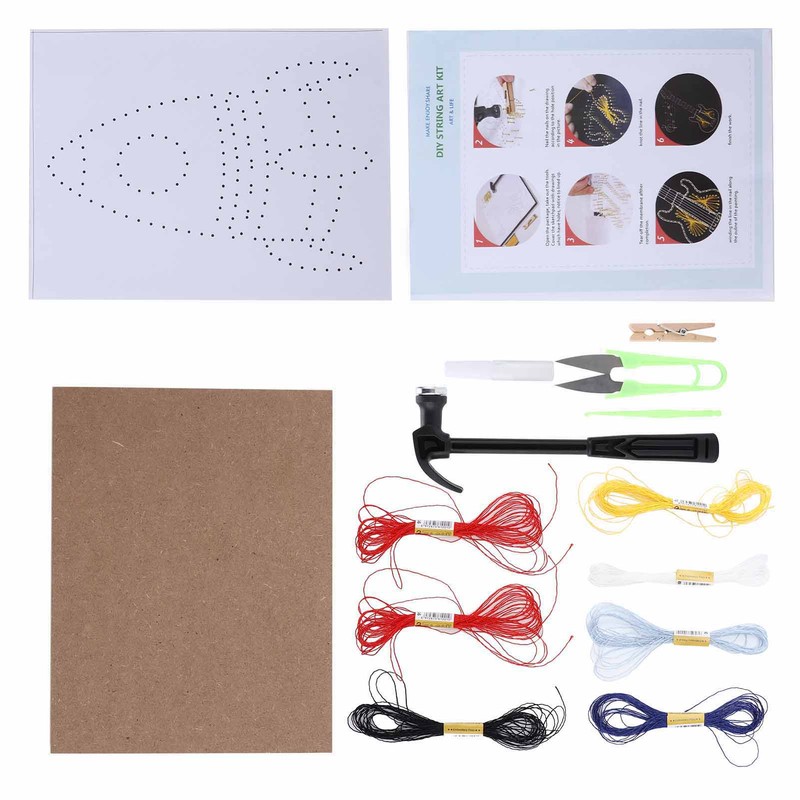 String Art Decorative Colourful DIY Nails Winding Lines Drawing Kit