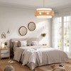Outiron 19.7" Boho Rattan Chandelier, 4-Light Large Rattan Pendant Light