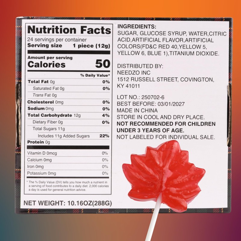 Autumn Leaf Lollipops, Individually Wrapped Thanksgiving and Fall 2025 Themed