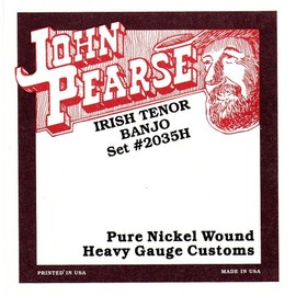 John Pearse Strings Strings John Pearse Irish Tenor Banjo pure nickel wound Heavy Gauge customs (2035H)