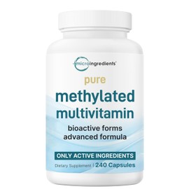 Micro Ingredients Pure Methylated Multivitamin, 240 Capsules | 11-in-1 Formula with Vitamins C, D, B12, Folate, Magnesium, Zinc & More | Supports Daily Wellness & Immune Health | Filler Free, Non-GMO