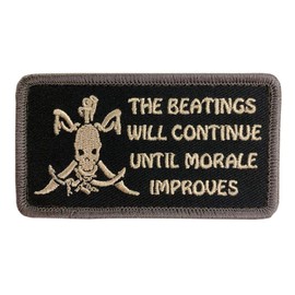 The Beatings Will Continue Until Tactical Patch [3.5 X 2.0 Hook Fastener-B5]