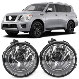 Tiny Force Pair Of Fog Lights Compatible with Nissan Armada Exclusive & Platinum Reserve & Platinum & SL & SV 2017-2020 Replaces 261508990B 261508993B 261508998B 261508992B (Halogen)