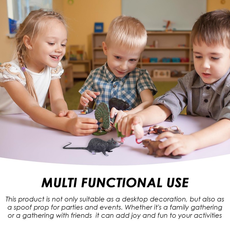 FDGGT 8 Pieces Simulated Mice Black Mouse Models Plastic Mouse