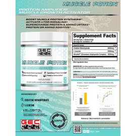 GEC Poción Muscular Post Entrenamiento Creatina Leucina Velositol 240g Sin Sabor Nuevo