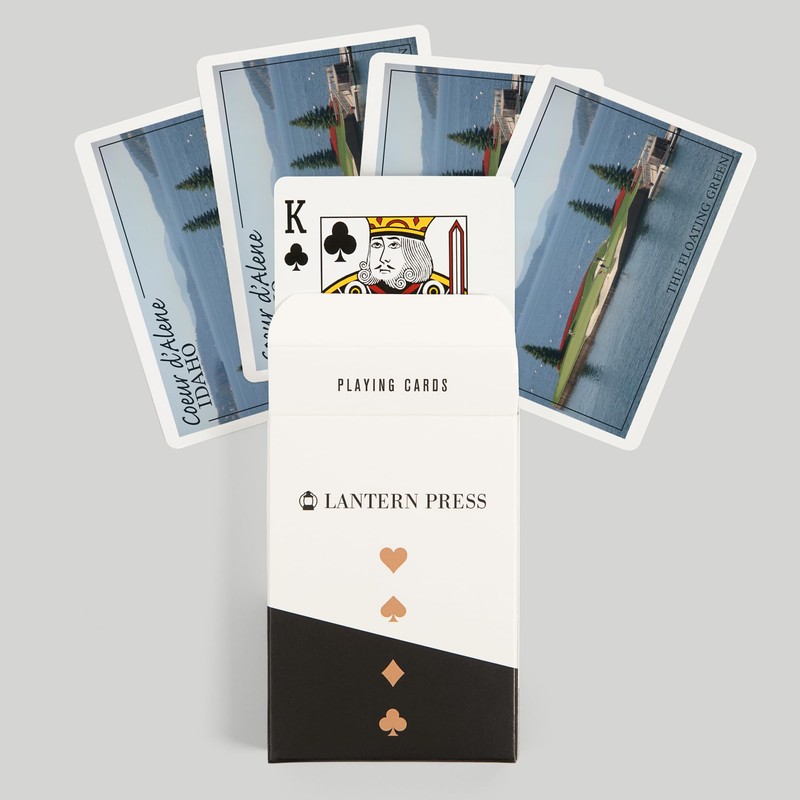 Lantern Press Coeur d'Alene, Idaho, The Floating Green (52 Playing
