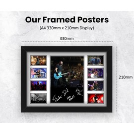 Foo Fighters Rock band Signed Poster Print- Limited Edition Autograph Fan Gift – Collectible Memorabilia Merchandise (Framed A4 (30x21cm))
