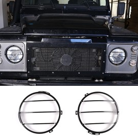 PIUGILH Front Headlight Protective Net Cover Suitable for Land Rover Defender 2004-2019, Headlight Protective Grille for Land Rover Defender Accessories, Car Exterior Lamp Cover, Trim Accessories (A)