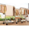 Raybee Heavy-Duty Clothes Rack, 117" W Rolling Rack with Wheels,