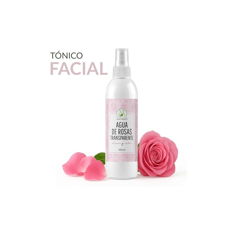 Agua De Rosas Transparente Hidratante Facial 500 Ml Productos Mart