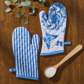 Park Designs Patricia Heaton Home Blue Florals and Flitters Floral Oven Mitt
