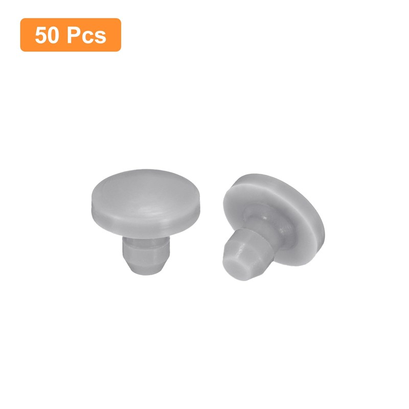 uxcell 50Pcs Silicone Hole Plugs, Grey, 2.5-3mm Hole Size, Set