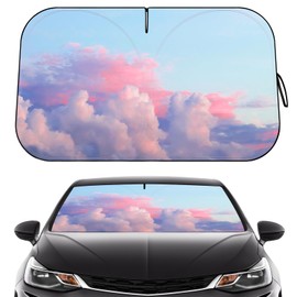 Car Windshield Sun Shade - Reflector Sunshade Offers Ultimate Protection for Car Interior, Cool Reflective Sun Blocker Fits Small Sedans, Mini SUVs
