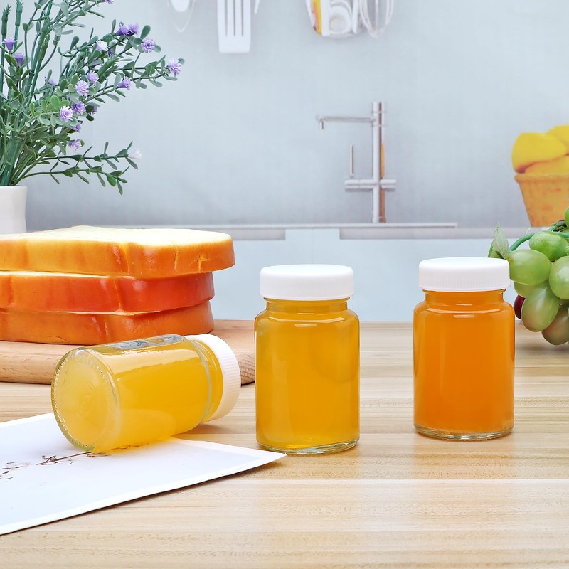 Woaiwo-q Juice Shot Bottles Set,2 Oz Wide Mouth Jars for