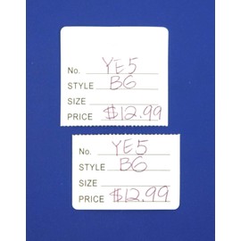 100 Qty Unstrung Pink Price Tags w/Perforated Stub