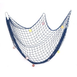 KAIAIWLUO Decorative Fishing Net,Nautical Fish Net Mediterranean Fish Netting Decor for Wall Hanging Decorativa Beach Party Bedroom Photo Display Blue 1 * 2M