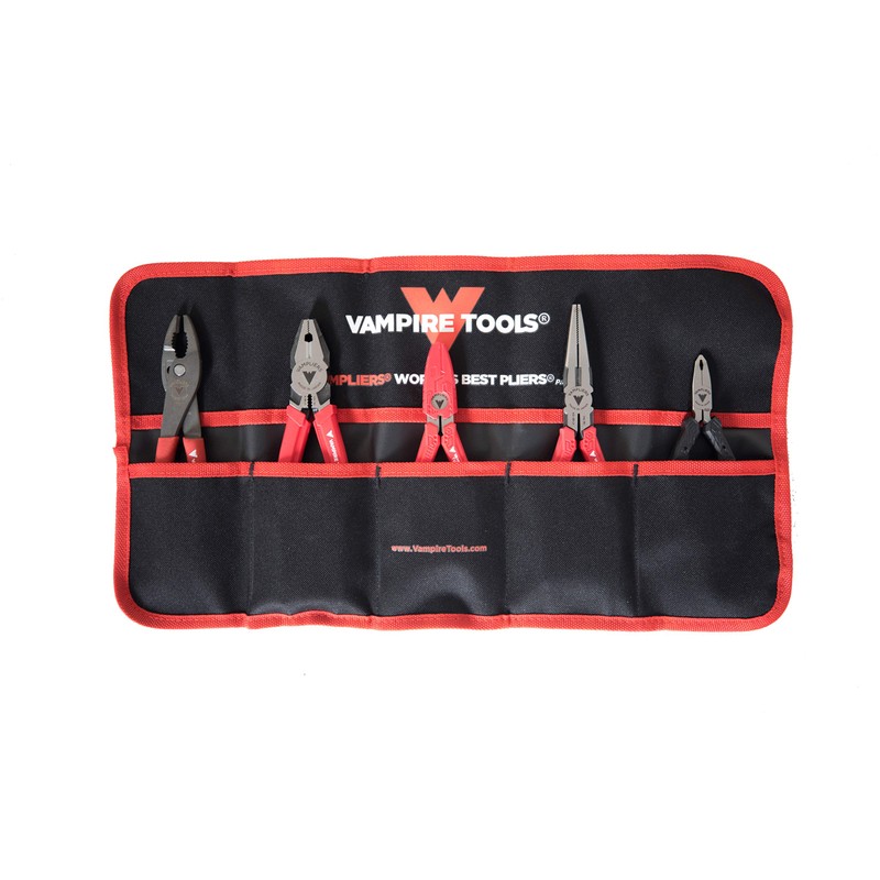 VAMPLIERS 10-Inch Roll Up Tool Organizer Pouch, 5 Pockets. Secure