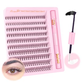 Parriparri Wimpern Extensions Set Mit Bond und Seal 200pcs Individual Lash Extension mit Kleber C Curl DIY Cluster Wimpern Einzelne Individuelle Wimpern Natürlich