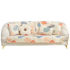 Sofa Cover Couch Cover Corner Sofa 1-4 Seater L Shape, Sofa Cover with Non-Slip Summer Cool Made of Ice Silk Fabric, Washable Sofa Cover for Living Room, Sofa Throw L Shape Sofa Protector, Pink, 70 x