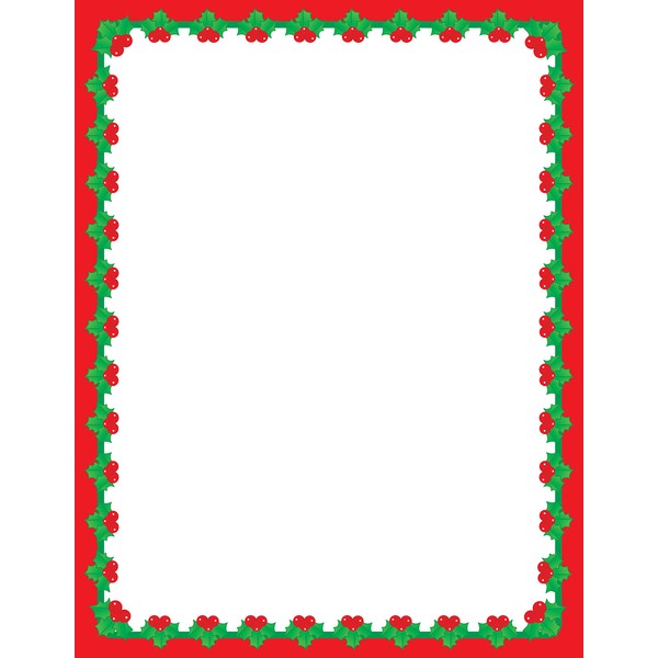 Designer Paper - Christmas Holly - 50 Sheet Pkg. Great