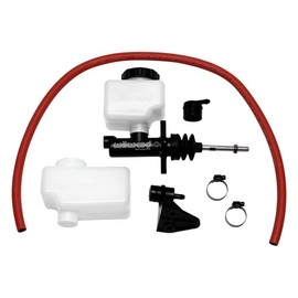 Cilindro maestro, compacto, diámetro de 7/8 pulgadas, carrera de 1.1 pulgadas, depósito directo o remoto, aluminio, pintura negra, kit