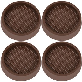 VOCOMO 4X4 Round Rubber Caster Cups, Non Slip Furniture Pads, Anti-Slip Gripper, Anti Skid Furniture Feet, Anti Slide Floor Protector for Bed Couch Table Chair Stoppers (Brown, 4 Pack)