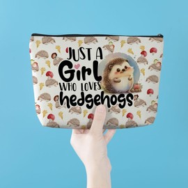 Hedgehog Makeup Bag, Hedgehog Gifts for Women, Hedgehog Accessories, Animal Lover Gifts for Women Female Girls Friend Hedgehog Lover Birthday Friendship Graduation, Cosmetic Bag Travel Toiletry Bag