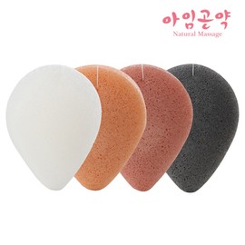 I'm Konjac Domestic Konjac Sponge Facial Cleansing Water Drop 4-Piece Set, 1 Piece / 아임곤약 국산 곤약스펀지 세안용 물방울 4종세트, 1개
