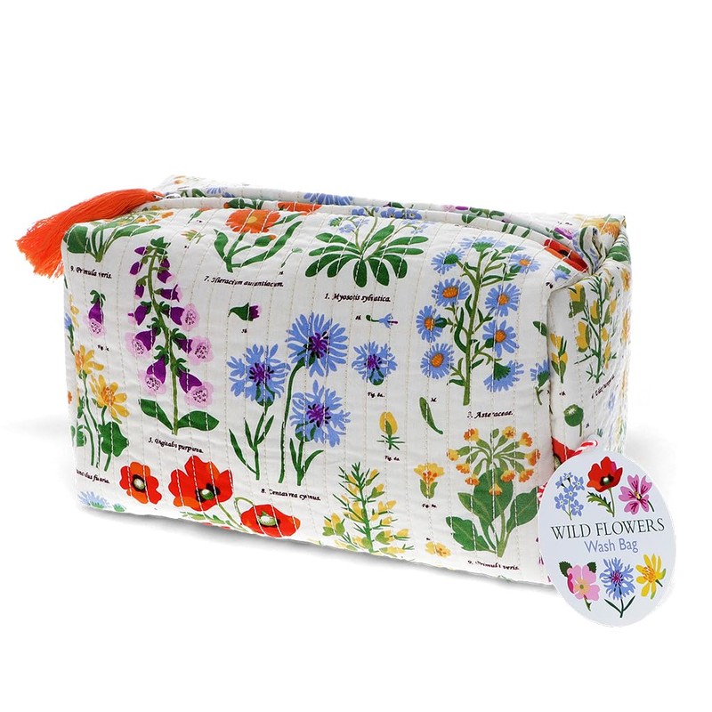 Quilted Wash Bag - Wild Flowers