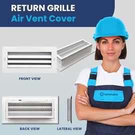 [10 x 4 Duct Hole] Vent Cover. Aluminum Exterior Return Grille HVAC Sidewall - Outside Air Louver Waterproof & Rain Block. Return Grille Outdoor. The Aluminum Never Rust. White [11.6 x 5.6" Face]