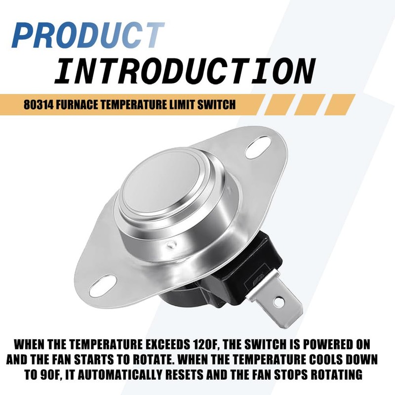 80314 Blower Fan Low Limit Thermodisc Switch Thermostat F120-30F Compatible