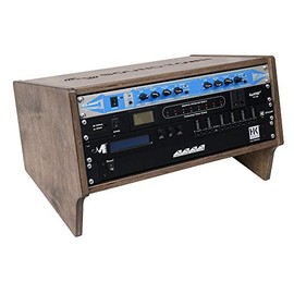 Sound Town DIY 4U Angled Desktop Turret Studio Rack with Baltic Birch Plywood, Weathered Gray, Assembly Required (SDRK-Y4SLB)