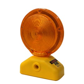 RK Safety BLIGHT4D Barricade Light, D-Cell with Photocell, 3-Way Switch, Yellow Case/Red Lens (1 Piece)