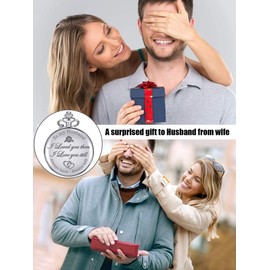 Pangda Quartz Pocket Watch to Husband Gift, Engraved Pocket Watch (Silver Case and Black Dial)