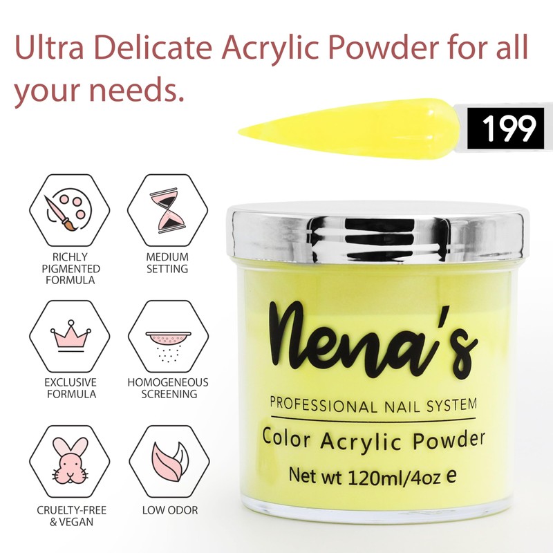 Nena's Superior Sculpting Powder Professional Acrylic Nail System wide color