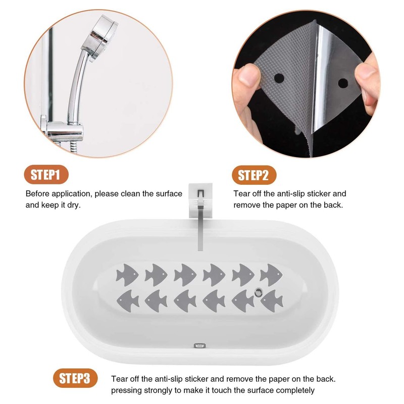 Secopad Bathtub Stickers Non-Slip, 24 PCS Safety Shower Treads Adhesive
