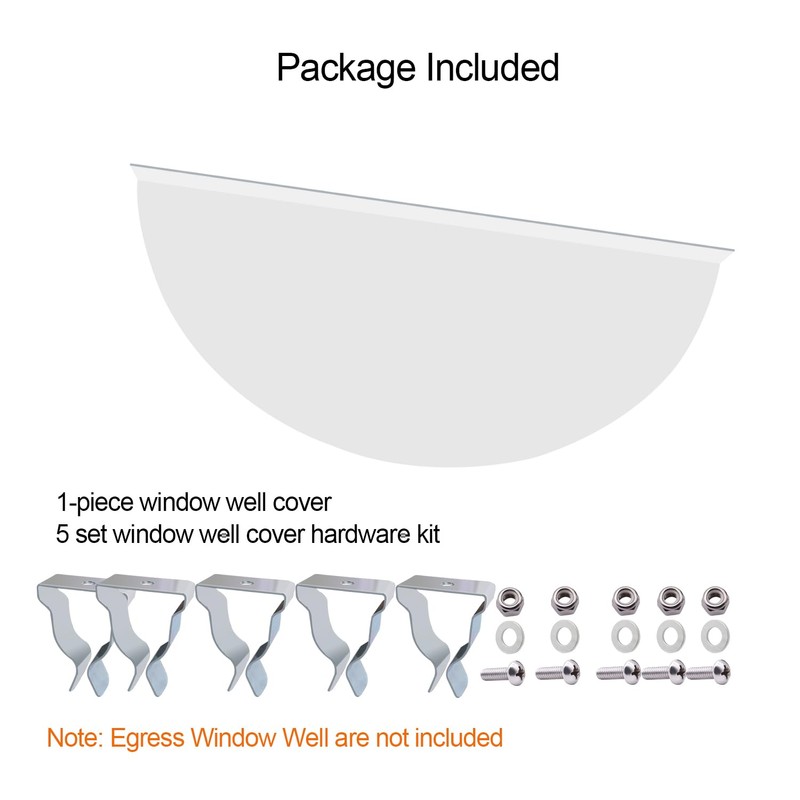 Polycarbonate Window Well Covers Outside, Basement Window Well Cover, Heavy