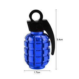 Jagowa 4PCS Valve Stem Caps Grenade Tire Caps Alloy Valve Stem Covers Anti-proof Tire Caps for Cars SUV Trucks Motorcycles Bicycles (Blue)