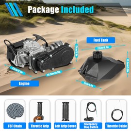 49CC 50CC Motorcycle Engine Motor Kit, 2-Stroke Mini Dirt Bike ATV Air-Cooled Motor Engine Pull Start T8F Chain Sprocket 14 Teeth for Pocket Mini Quad Bike ATV Scooter