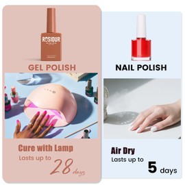 Rosiour TPO and Hema Free Caramel Brown Gel Nail Polish- 18ml Hypoallergenic Non Toxic Dark Nude Nail Polish Gel, Long Lasting Soak Off UV Nail Polish for Manicure Nail Design Salon Home DIY