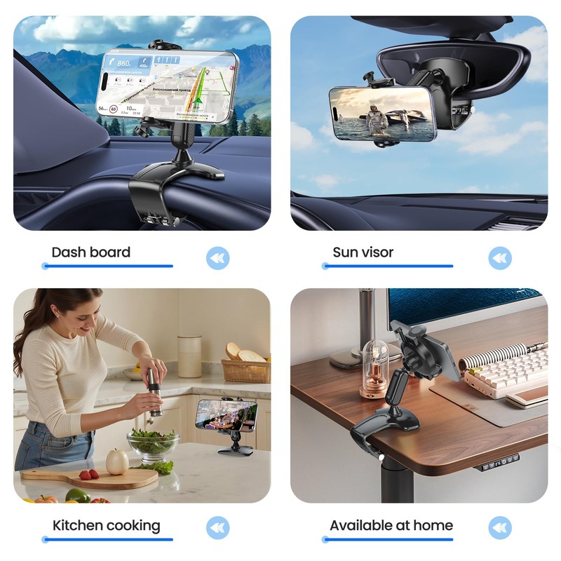 RIEMKSL Car Phone Holder Dashboard Phone Mount, 2025 Upgraded 360