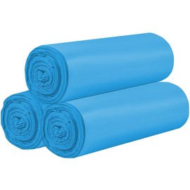 3 Rolls Small Trash Bags - 60 Counts Durable 4 Gallon Small Garbage Bags for home office kitchen Bathroom Bedroom Trash Can liners（Blue）