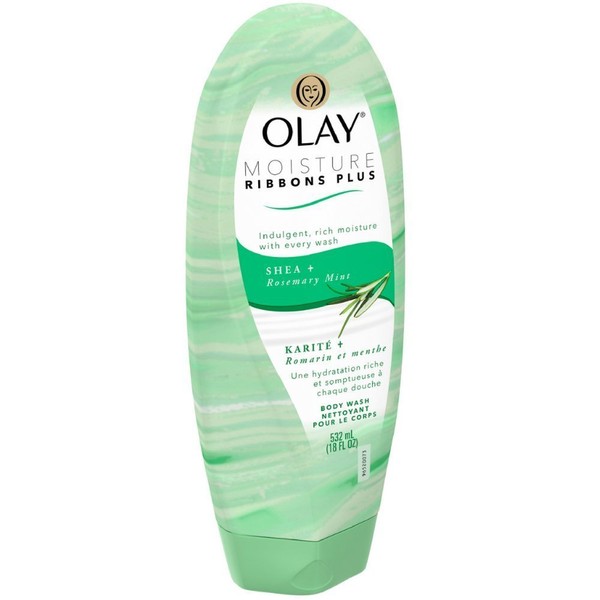 Olay Body Body Wash Plus, Creme Ribbons, with Almond Oil, 18 oz.