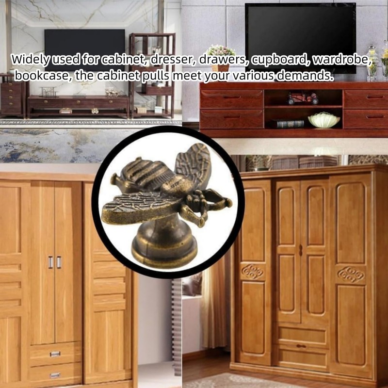 Cabinets Knobs 12pcs,Bee Cabinet Knobs, Mental Cupboard Door, Decorative Dresser